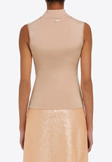 Ferragamo Knitted Sleeveless Polo 113456 E 783152 DARK BALLET Pink