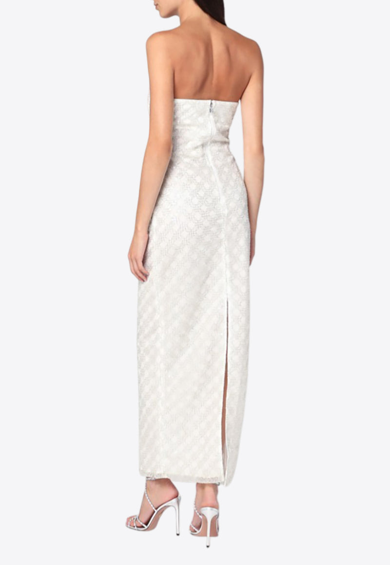 ROTATE Strapless Sequined Maxi Dress Cream 114179857PL/R_ROTAT-857