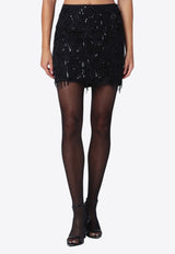 ROTATE Beaded Fringe Mini Skirt Black 114623100PL/R_ROTAT-100