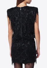 ROTATE Beaded Fringe Top Black 114624100PL/R_ROTAT-100