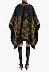 Etro Paisley Pattern Cape 11465-9013 0001 Black