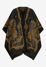 Etro Paisley Pattern Cape 11465-9013 0001 Black