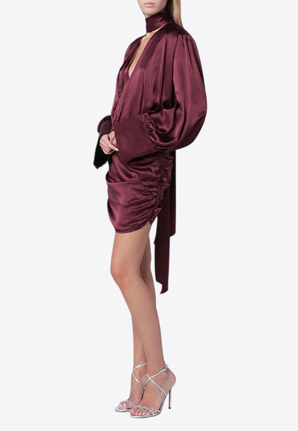 ROTATE Draped Silk Mini Dress 1146532734SI/R_ROTAT-2734