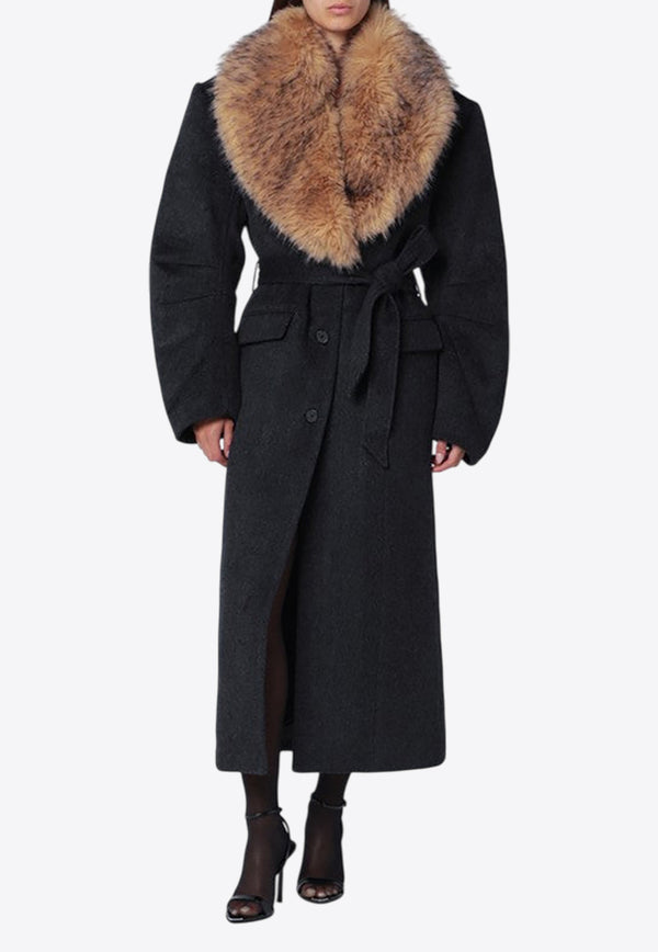 ROTATE Faux-Fur Collar Long Coat 1146921205PL/R_ROTAT-1205