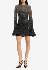 ROTATE Beaded Ombre Mini Dress Black 1149851348_BLACK MULT