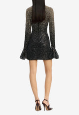 ROTATE Beaded Ombre Mini Dress Black 1149851348_BLACK MULT