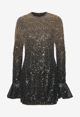 ROTATE Beaded Ombre Mini Dress Black 1149851348_BLACK MULT