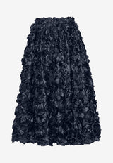 ROTATE 3D Flower Midi Sun Skirt Navy 1150251725_NAVY