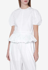 ROTATE Alix Puff-Sleeved Top White 115161400CO/S_ROTAT-400