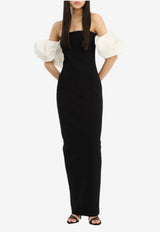 ROTATE Puff-Sleeved Maxi Dress Black 115249100_BLACK