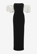 ROTATE Puff-Sleeved Maxi Dress Black 115249100_BLACK