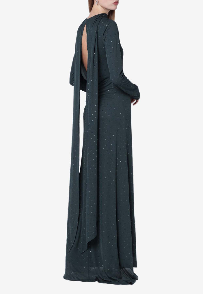 Embellished Open-Back Gown – THAHAB KW