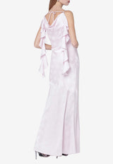 ROTATE Satin Jacquard Ruffled Maxi Dress Pink 1156791809PL/S_ROTAT-1809