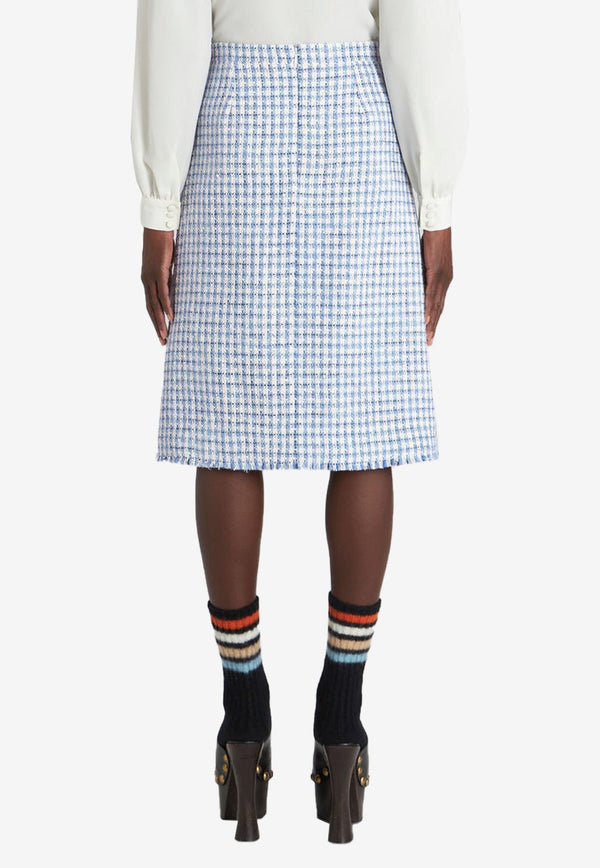 Etro Bouclé Sheath Knee-Length Skirt 11592-0512 0250 Blue