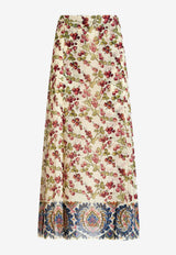 Etro Berry Print Midi Skirt in Silk 11598-5137 0990 Multicolor