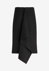 Etro Asymmetric Midi Skirt 11612-8033 0001 Black