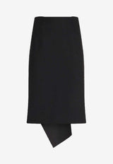 Etro Asymmetric Midi Skirt 11612-8033 0001 Black