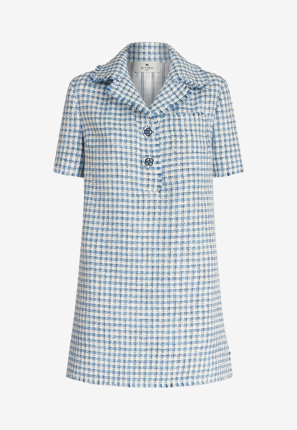 Etro Bouclé Mini Shirt Dress 11620-0512 0250 Blue