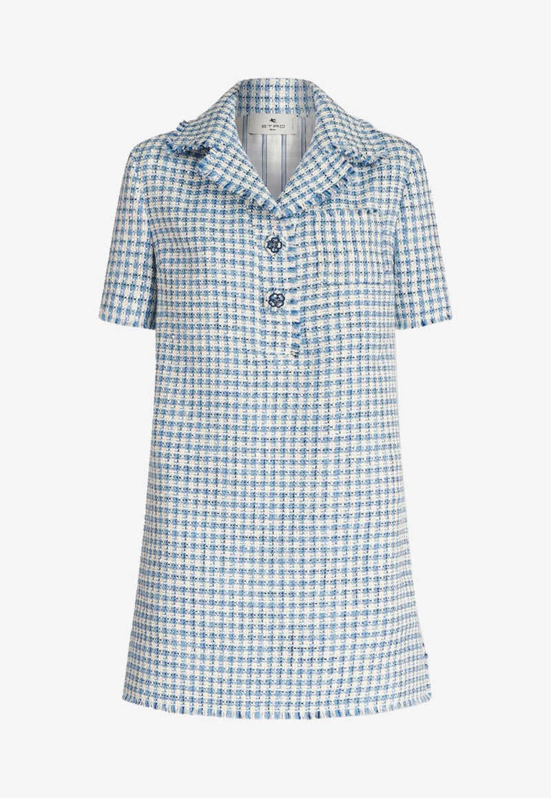 Etro Bouclé Mini Shirt Dress 11620-0512 0250 Blue