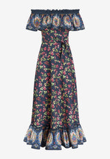 Etro Berry Print Off-Shoulder Maxi Dress 11635-5155 0200 Multicolor