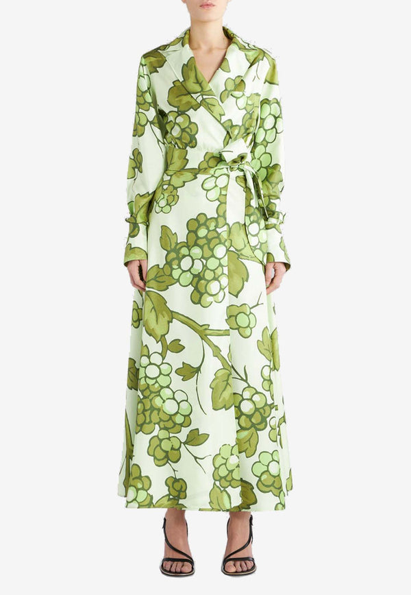 Etro Berry Print Wrap Maxi Dress 11638-5129 0500 Green
