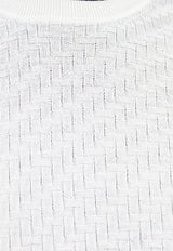 Basket-Weave Wool Sweater