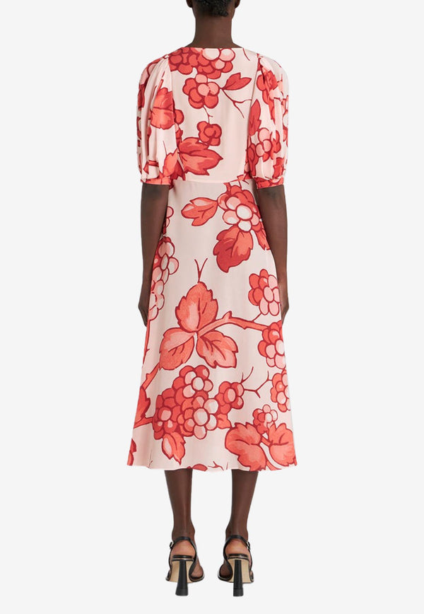 Etro Berry Print Midi Dress in Silk 11646-5124 0650 Multicolor