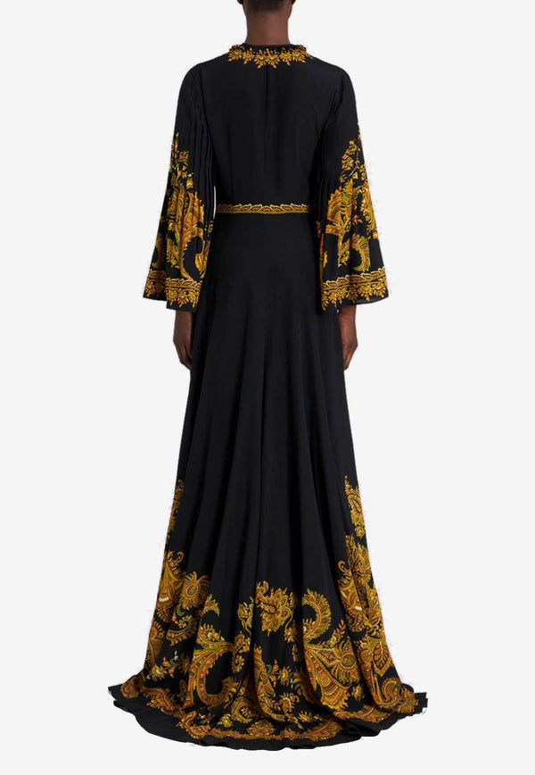Etro Ornamental Paisley Print Silk Gown 11655-5005 0001 Multicolor