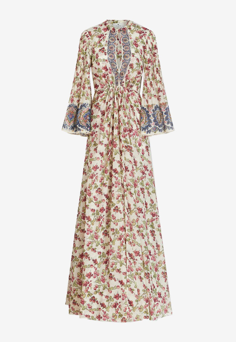 Etro Berry Print Maxi Dress in Silk 11655-5151 0990 Multicolor