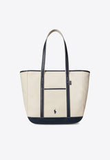 Polo Ralph Lauren Logo Canvas Tote Bag Beige 428968158002_ECRU NAVY_29842962