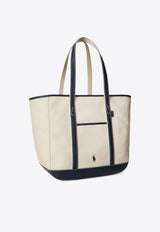 Polo Ralph Lauren Logo Canvas Tote Bag Beige 428968158002_ECRU NAVY_29842962