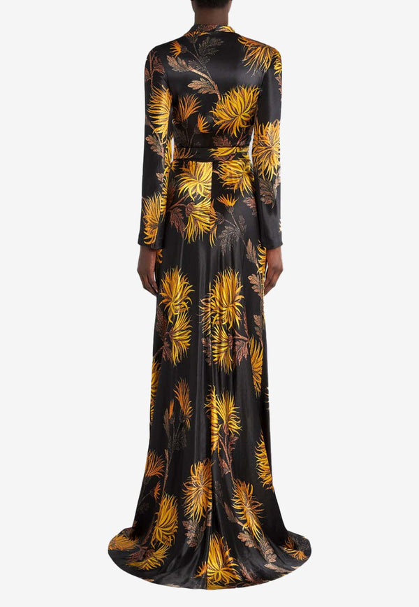 Etro Dahlia Print Wrap Gown 11660-5019 0001 Multicolor