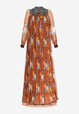 Etro Floral Print Maxi Dress 11710-5240 0750 Orange