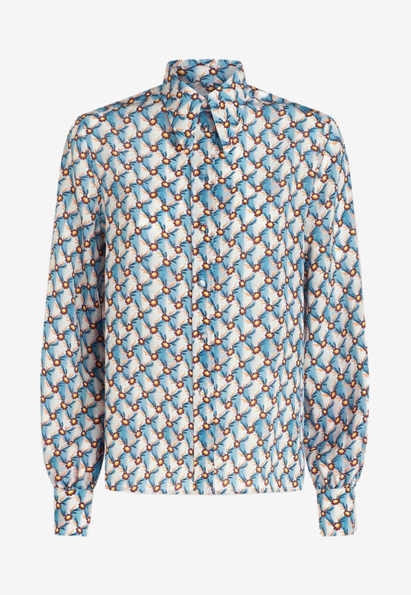 Etro Floral Print Crêpe de Chine Shirt 11720-5109 0250 Multicolor