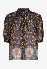 Etro Berry Print Silk Shirt 11729-5152 0200 Multicolor