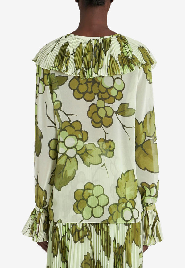 Etro Berry Print Georgette Top 11773-5147 0500 Green