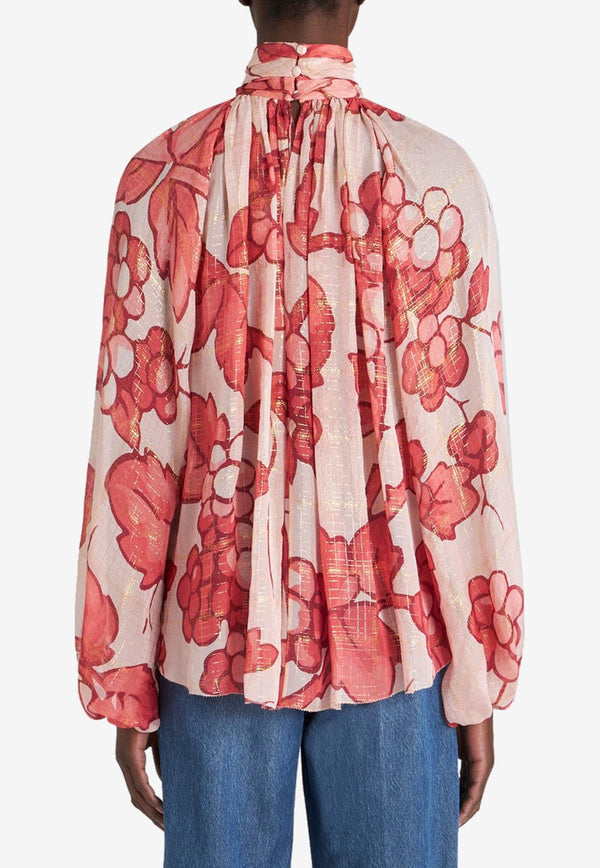 Etro Berry Print Georgette Blouse 11781-0807 0650 Pink