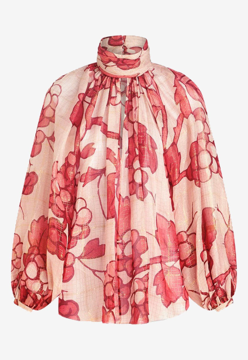 Etro Berry Print Georgette Blouse 11781-0807 0650 Pink