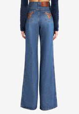 Etro High-Rise Waist Flared Jeans 11823-9572 0200 Blue