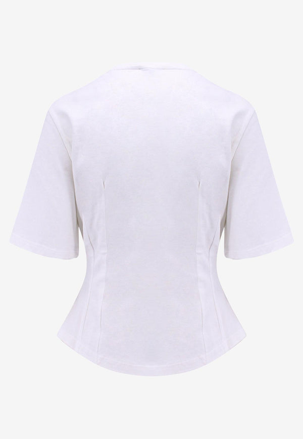 Etro Logo-Embroidered Fitted T-shirt 11848-9638 0990 White