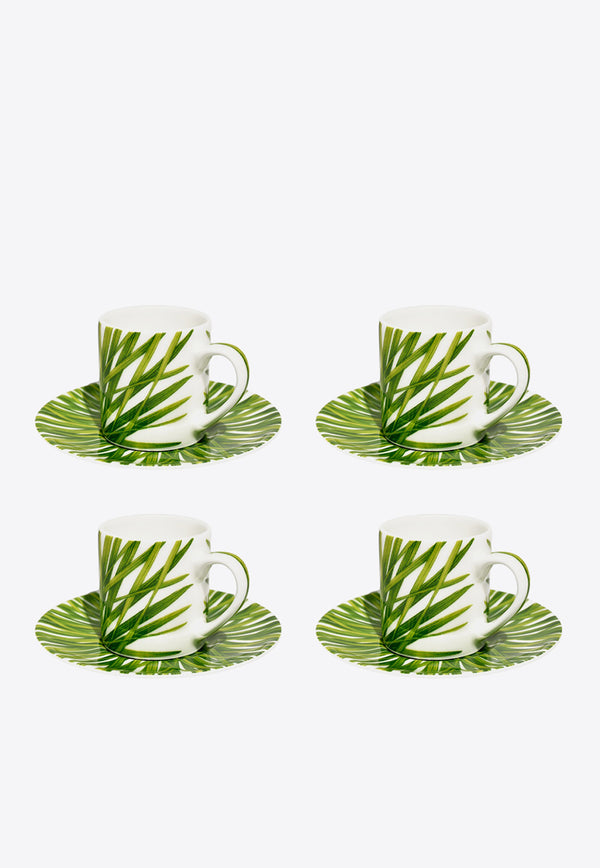 TAITÙ Life In Green Espresso Cup with Saucer - Set of 4 Green 12-13-91