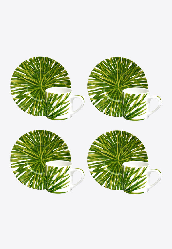 TAITÙ Life In Green Espresso Cup with Saucer - Set of 4 Green 12-13-91
