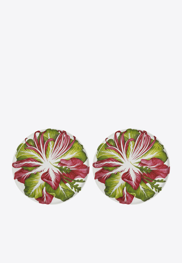 TAITÙ Round Salad Platter - Set of 2 Multicolor 12-8-6