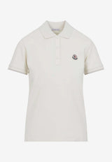 Moncler Logo-Embroidered Polo T-shirt White