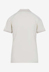 Moncler Logo-Embroidered Polo T-shirt White