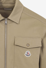 Logo-Patched Zip-Up Shirt