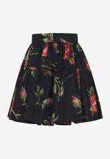 Dolce & Gabbana Floral Mini Skirt Black