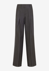 Peserico Straight-Leg Tailored Pants Gray