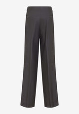 Peserico Straight-Leg Tailored Pants Gray