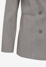 Double-Breasted Striped Blazer